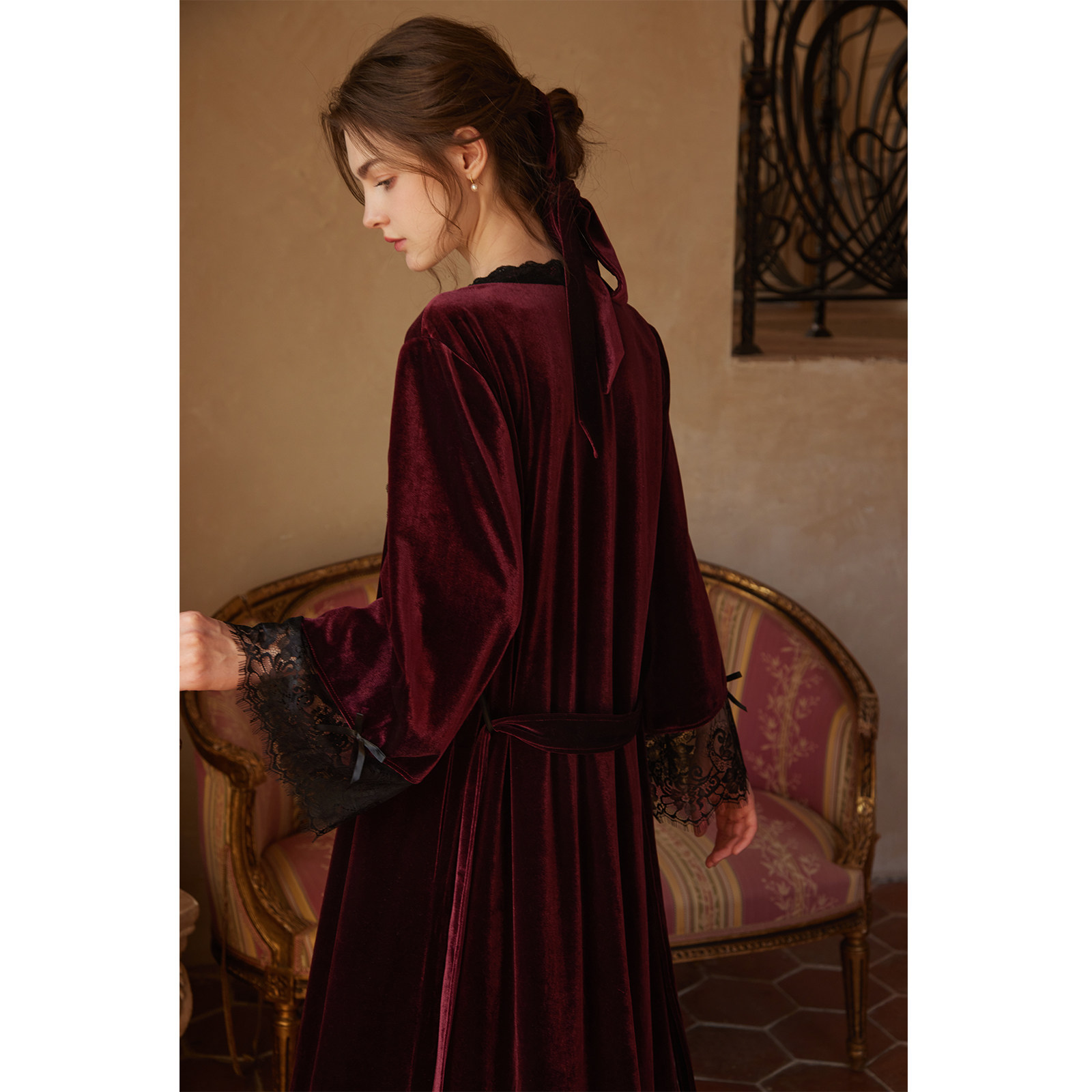 RoseTree新娘晨袍女款秋冬季法式性感睡裙睡袍套装丝绒睡衣带胸垫,淘宝优惠券,粉丝福利购,淘宝优惠卷