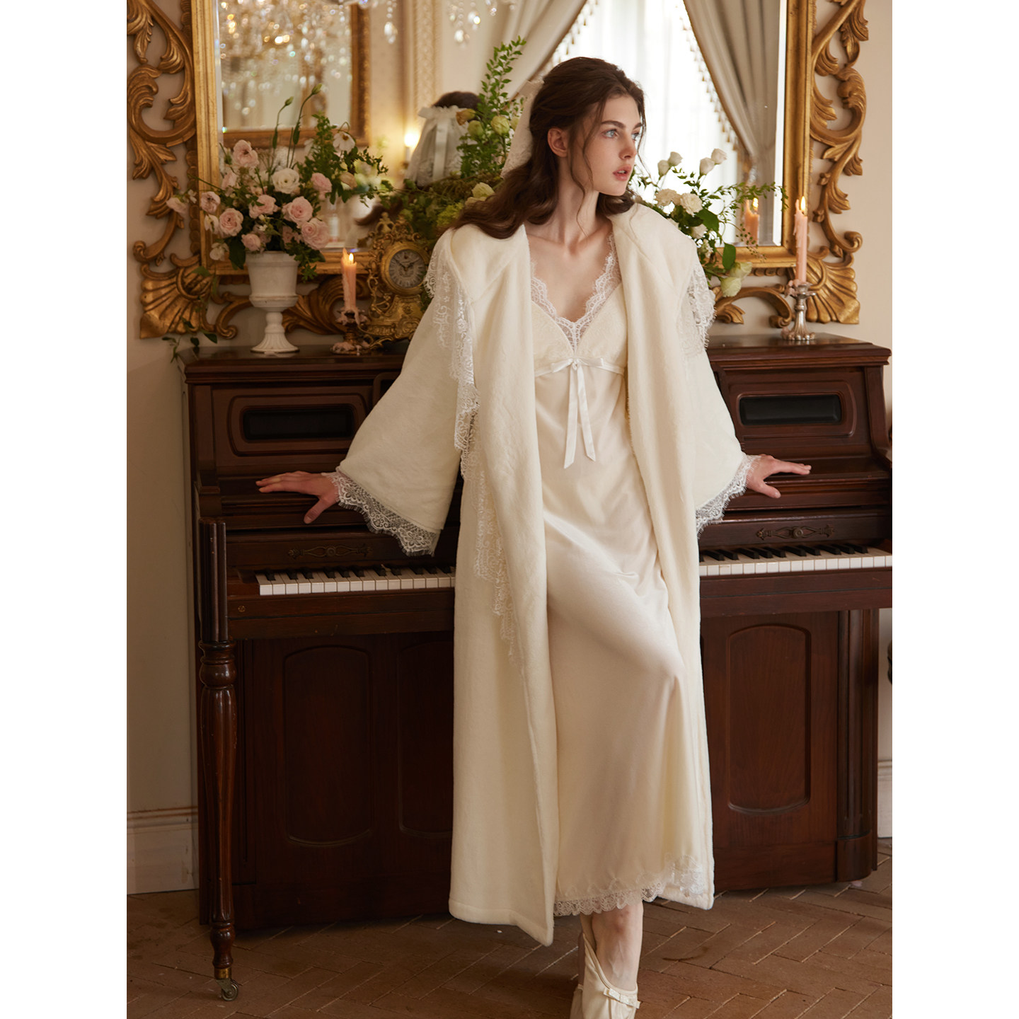 RoseTree珊瑚绒睡袍冬季加厚女士长款浴袍浴衣法兰绒法式睡衣长袍,淘宝优惠券,粉丝福利购,淘宝优惠卷