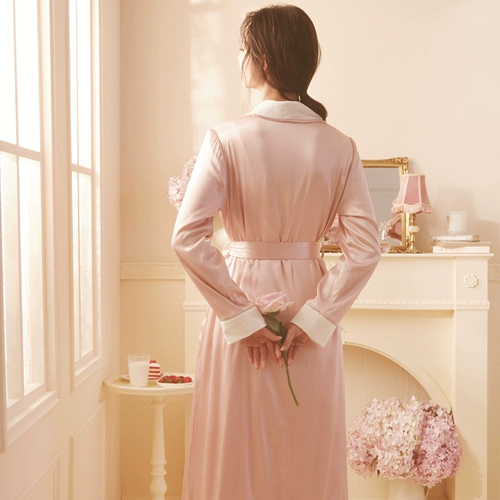 Демисезонный банный халат, длинное японское брендовое кимоно, бархатная коралловая пижама