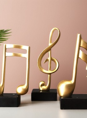 简约音符模型摆件客厅酒柜电视柜钢琴上办公桌面装饰树脂工艺品