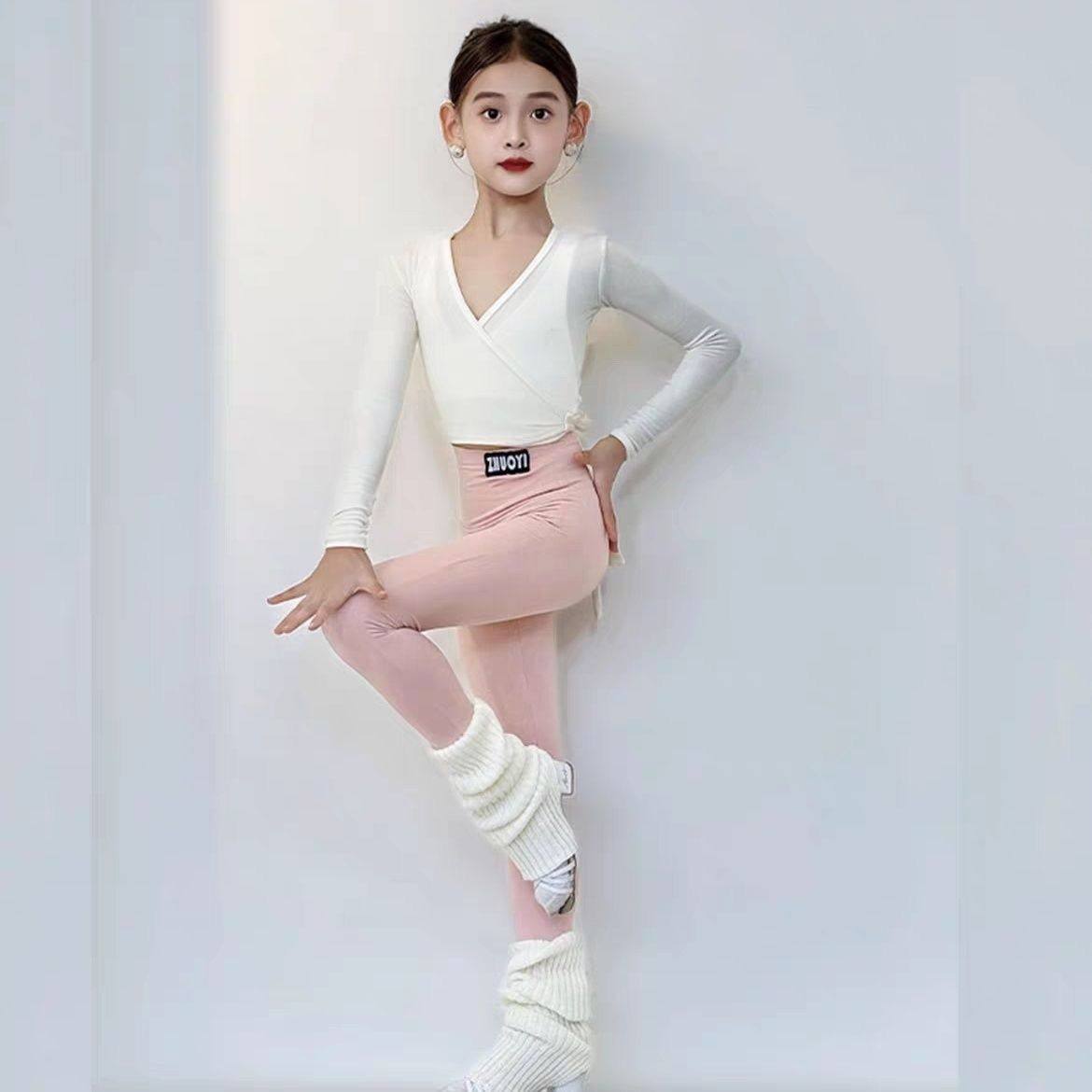 卓艺少儿拉丁舞秋冬裤子开衫外套百搭长袖练习服舞蹈房保暖女童,淘宝优惠券,粉丝福利购,淘宝优惠卷
