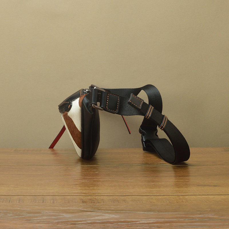 FimaChun手工进口牛皮【小】胸包小众潮原创设计斜条纹斑马线腰包,淘宝优惠券,粉丝福利购,淘宝优惠卷