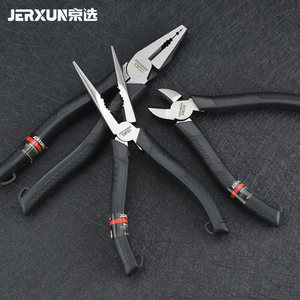 京选老虎钳子多功能电工钢丝钳家用省力平口钳手工尖嘴斜口钳工具