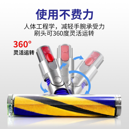 适配戴森吸尘器电动绿光显尘软绒刷头V7/V8/V11/V10slim/V12/V15 - 图3