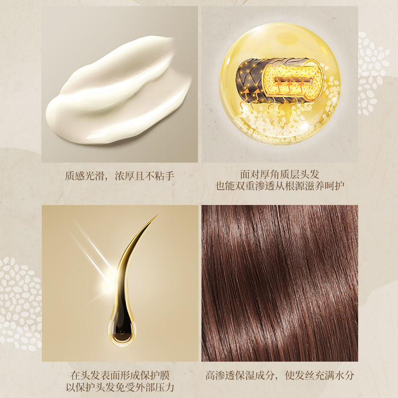 P＆G/宝洁 Hair Recipe发之食谱纯米原液修复护发发膜170g/瓶-图2