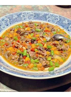景德镇厂货瓷/原矿料高温釉下彩青花双凤穿花图赏盘/海鲜大菜盘