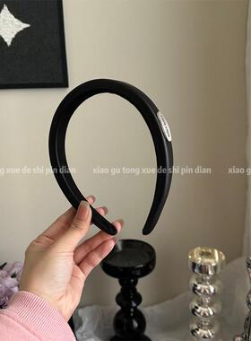 韩版银黑系百搭皮质发箍