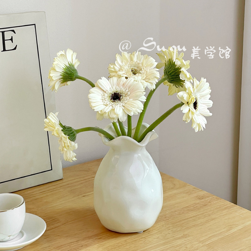 奶油风陶瓷花瓶简约摆件网红高级感客厅水培水养干花鲜花插花装饰,淘宝优惠券,粉丝福利购,淘宝优惠卷