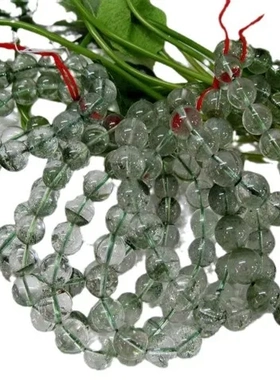 】单圈手串手链手饰【男女款绿幽灵鉴定书赠送天然聚宝盘水晶