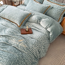 Light extravagant skin-care baby suede beds 4 sets of winter thickened baby suede bed sheets anti-slip bedside antistatic