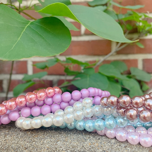 Импортный матовый хайлайтер из жемчуга, ободок ручной работы, аксессуар для волос, заколка для волос, бусины, в корейском стиле, 4mm, 8mm