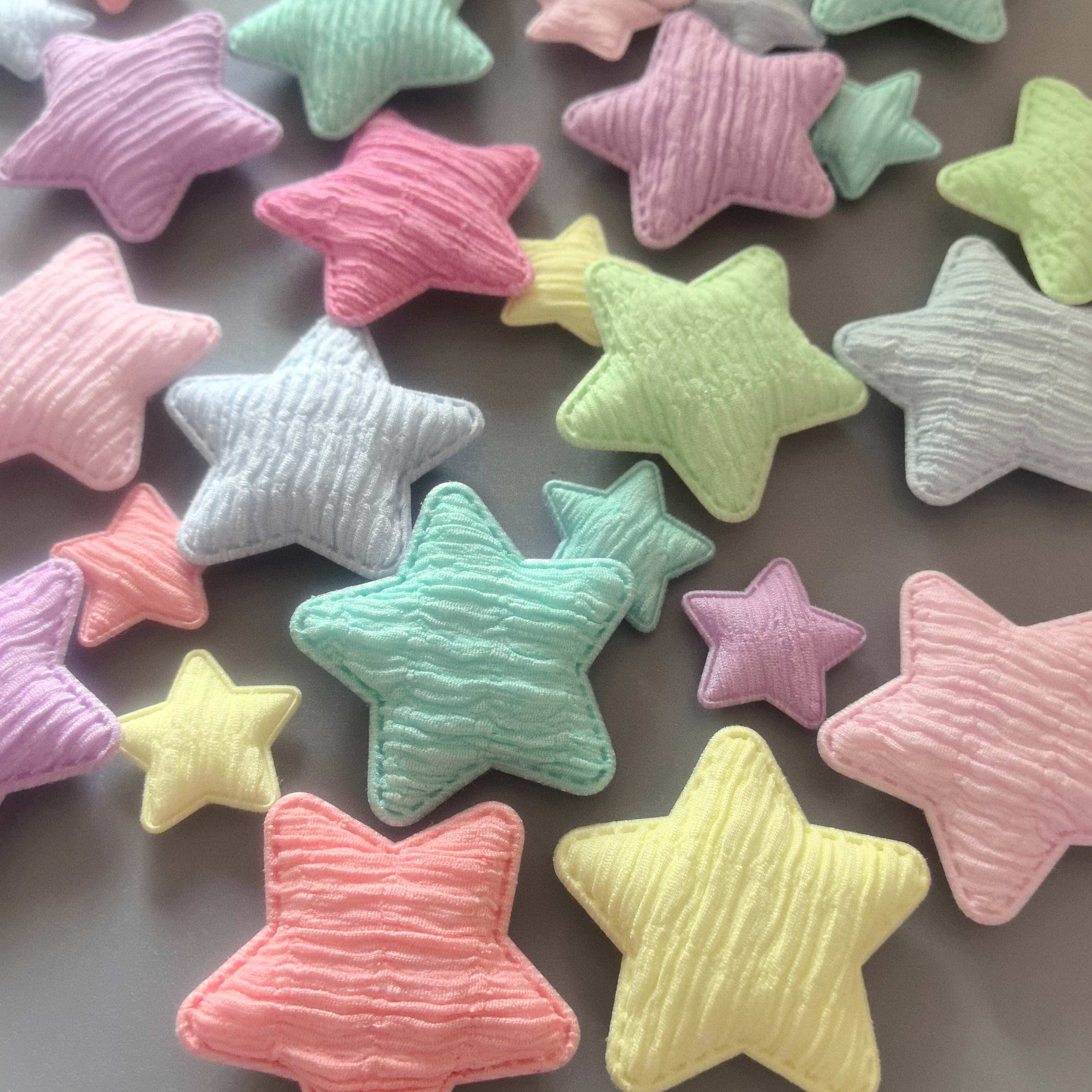 韩国进口皱皱泡大小星星手工diy饰品夹装饰材料发圈边夹制作配件,淘宝优惠券,粉丝福利购,淘宝优惠卷