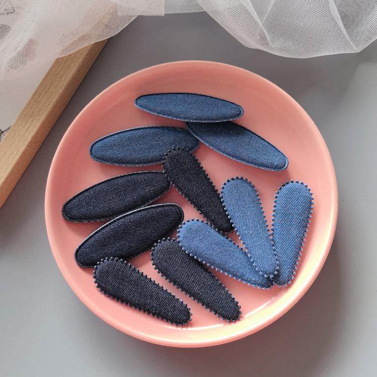 韩国进口牛仔夹套花边水滴椭圆夹套手工diy边夹碎发夹基础材料,淘宝优惠券,粉丝福利购,淘宝优惠卷