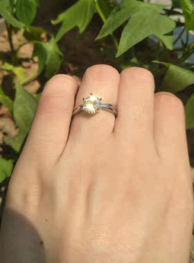 六爪钛钢不掉色纯银戒指