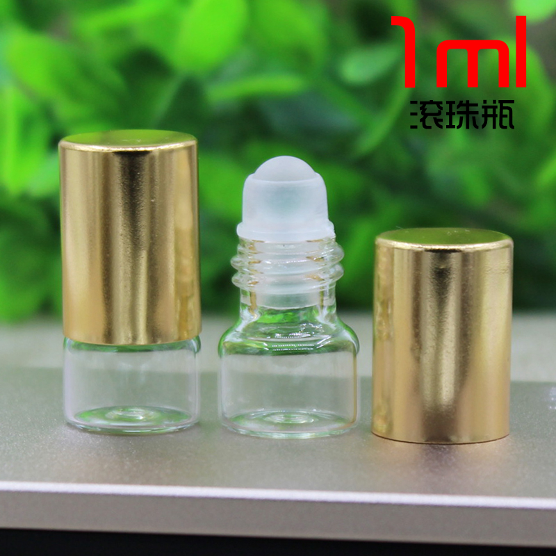 透明小滚珠精油瓶1ml 玻璃珠钢珠 香水瓶走珠瓶 迷你玻璃瓶空瓶