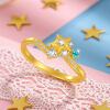 Trendy Acer souffle crown gold diamond ring pure gold ring hand ornament 5G Aurora Meteor inlaid with point diamond W