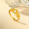 Chao Acer intangible cultural heritage filigree gold pearl ring pure gold ring hand ornament 5G lace high-end sense for women