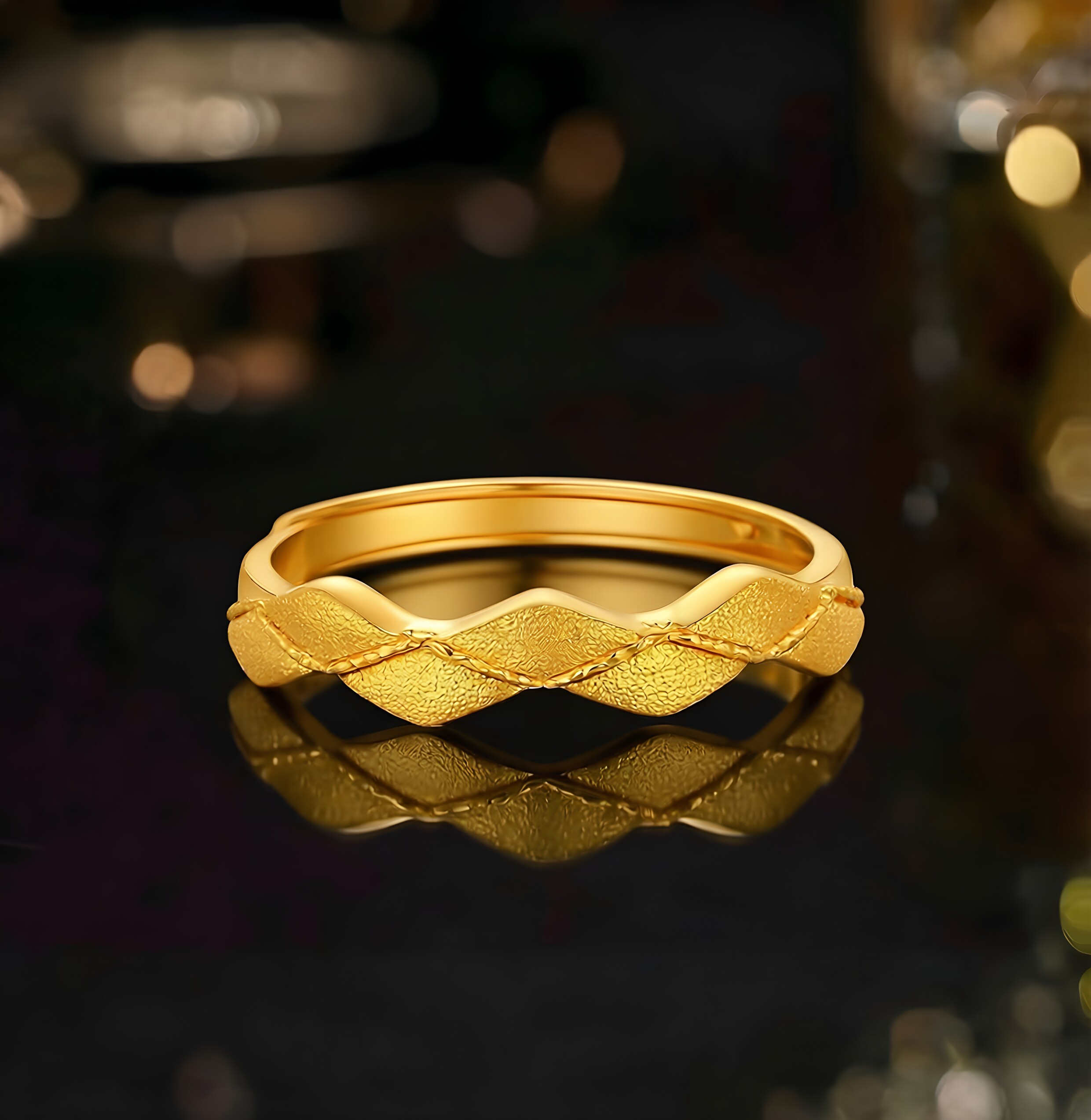 Trendy Acer Royal Gold Ring Pure Gold 5G Women's Ring Plain Ring Fashion Aperture Birthday Gift Pricing