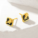 Trendy Acer Royal Style Series Black Rose Pure Gold Earrings Gold 5D Hard Gold Glossy Paint Valentine's Day Gift