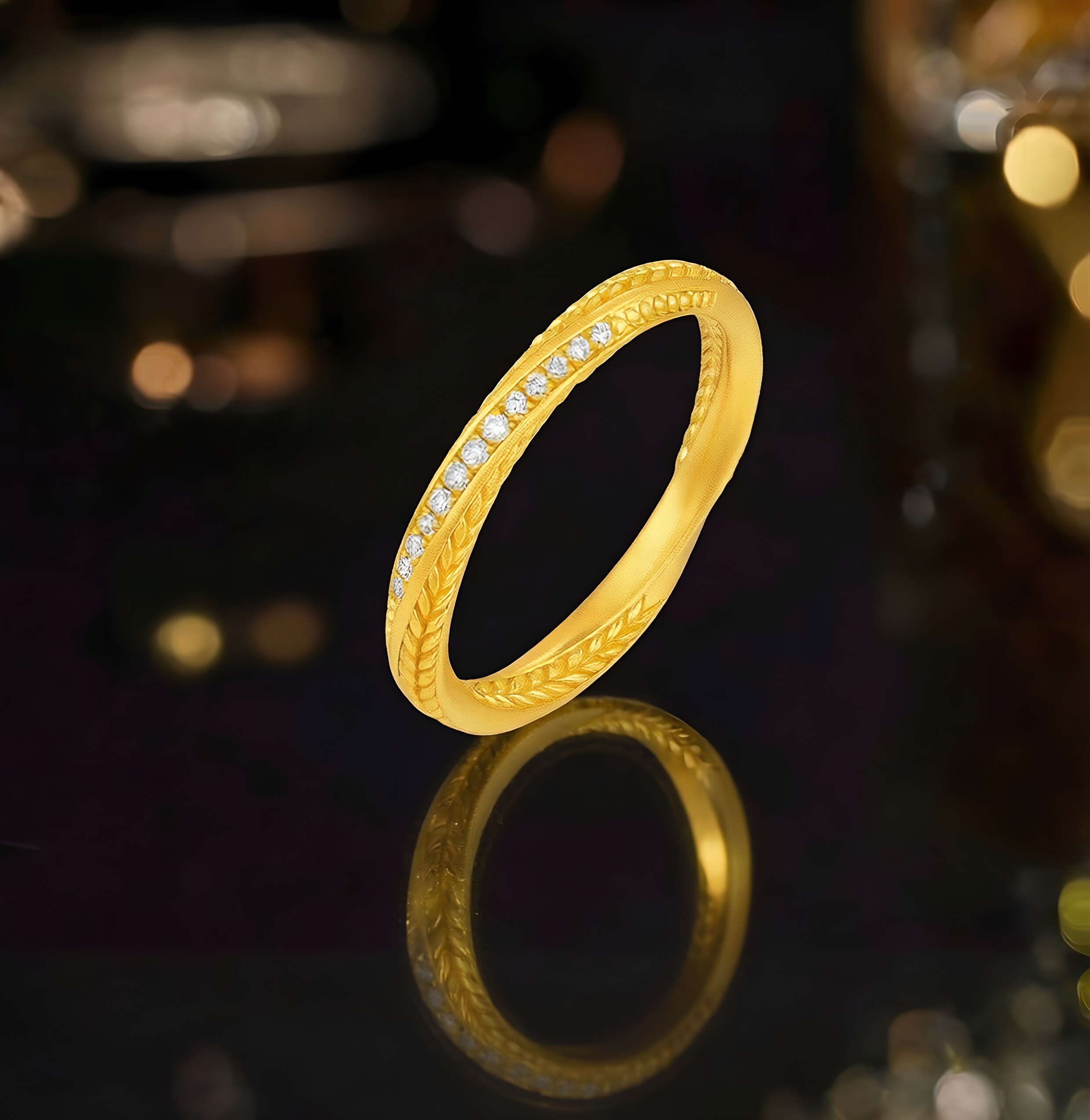 Trendy Acer souffle royal gold diamond ring solid gold hand jewelry high-end diamond birthday gift W