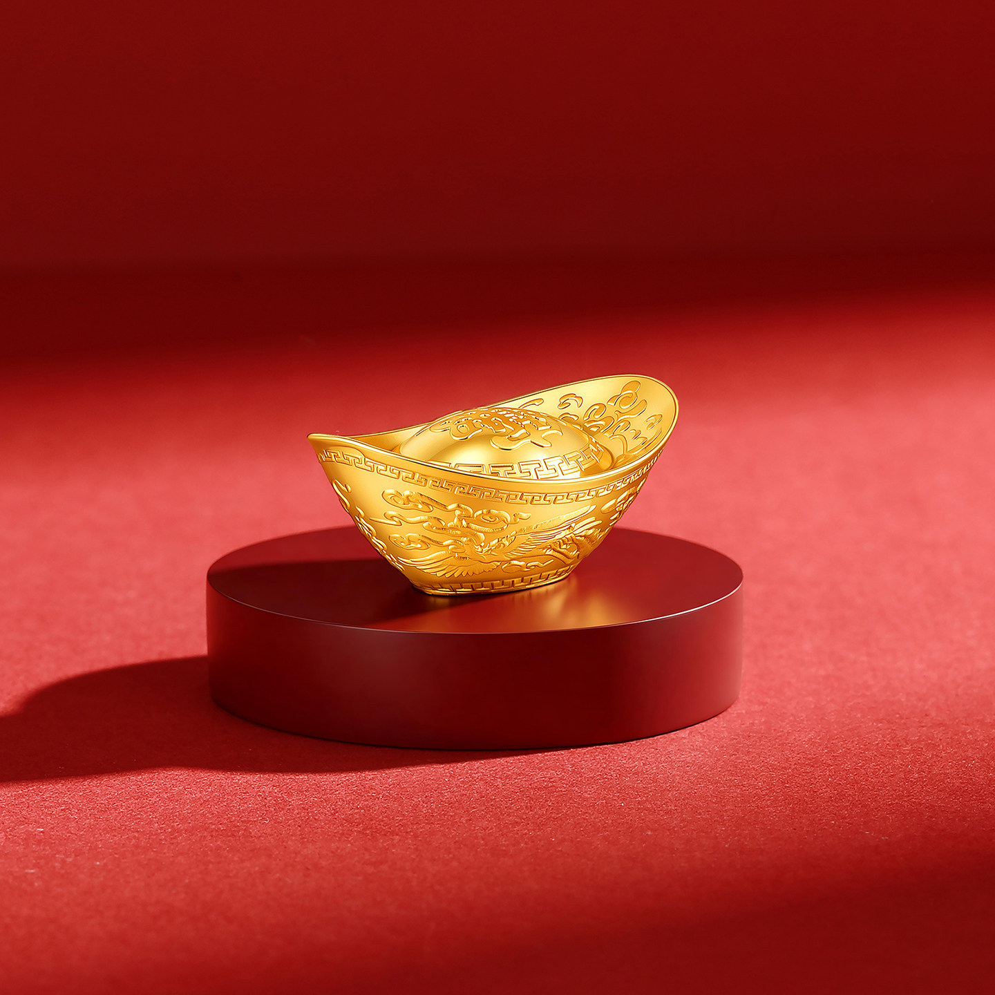 Chao Hongji Good things happen, dragon and phoenix appear auspicious, ingot gold ornaments, pure gold, wedding, three gold investment collection, dowry