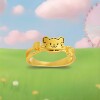 Trendy Acer line puppy gold ring solid gold ring hand ornaments hard gold show big gilt color genuine joint IP same style