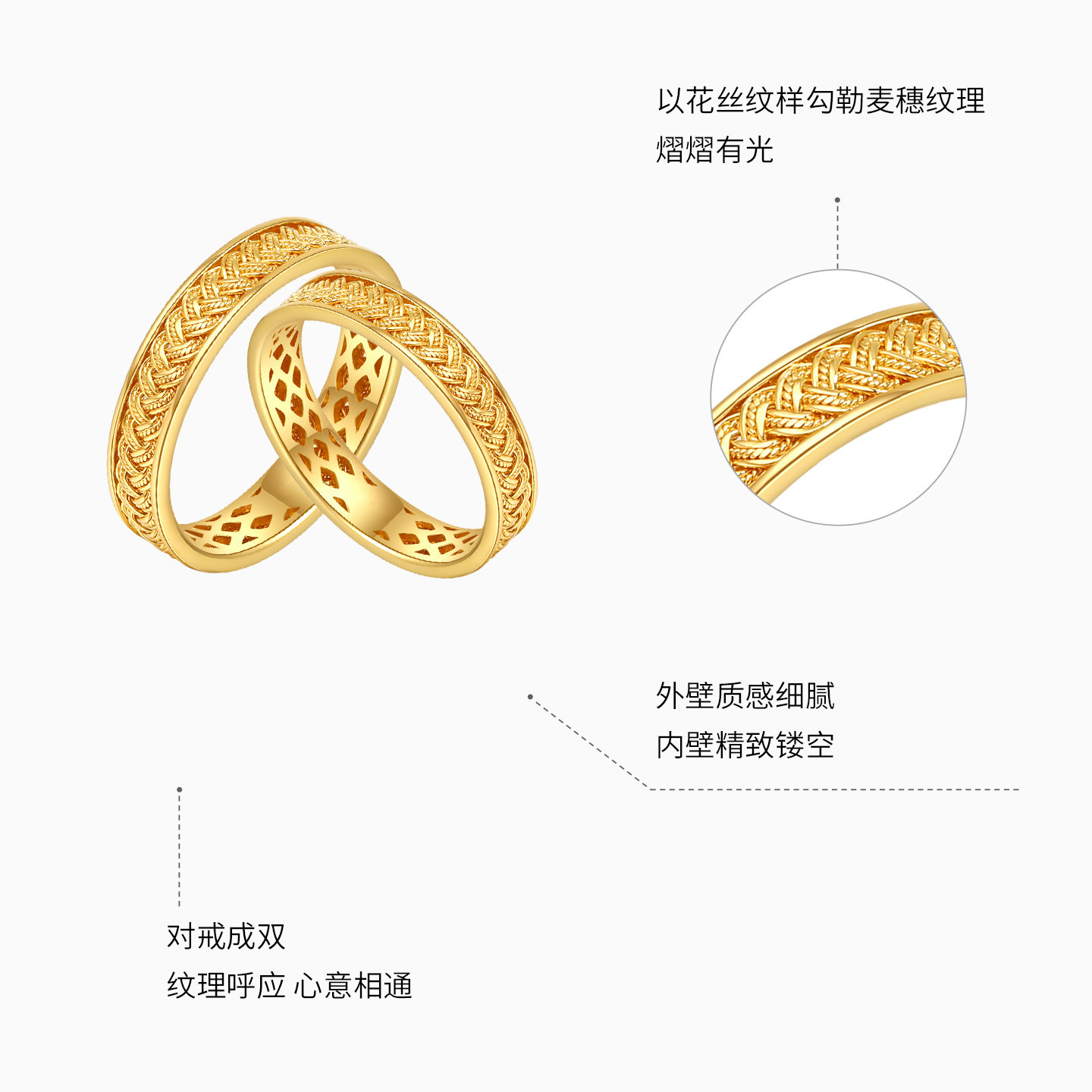 Chao Acer Sui Sui every year gold ring solid gold ring ring hand ornaments filigree wedding three gold birthday porphyrin