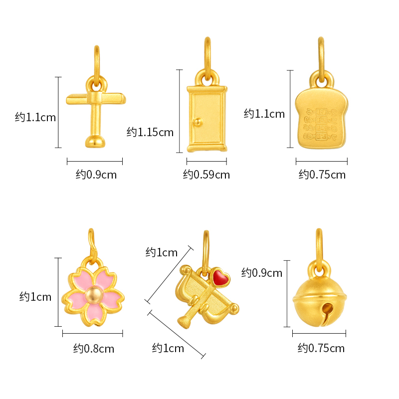 潮宏基哆啦A梦黄金吊坠足金挂坠道具记忆面包3D硬金女任意门丷F - 图0