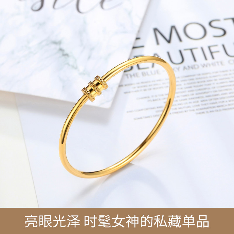 潮宏基小蛮腰足金金镯子婚庆h手镯 潮宏基珠宝手饰