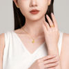 Chao Acer Flower Charm Sihe Ruyi Gold Diamond Necklace Ring Earrings Pure Gold Set Inlaid Birthday Gift