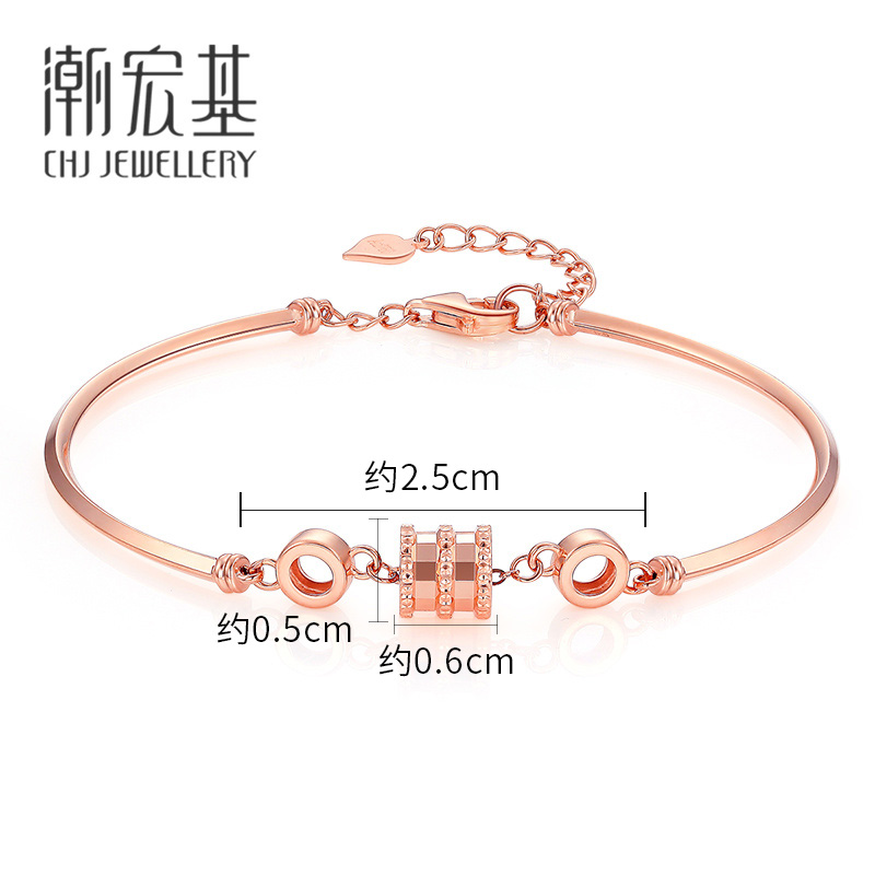 18K F X 潮宏基 小蛮腰 金手镯手链彩金软镯玫瑰金镯子手饰女 18K F X 潮宏基 小蛮腰 金手镯手链彩金软镯玫瑰金镯子手饰女