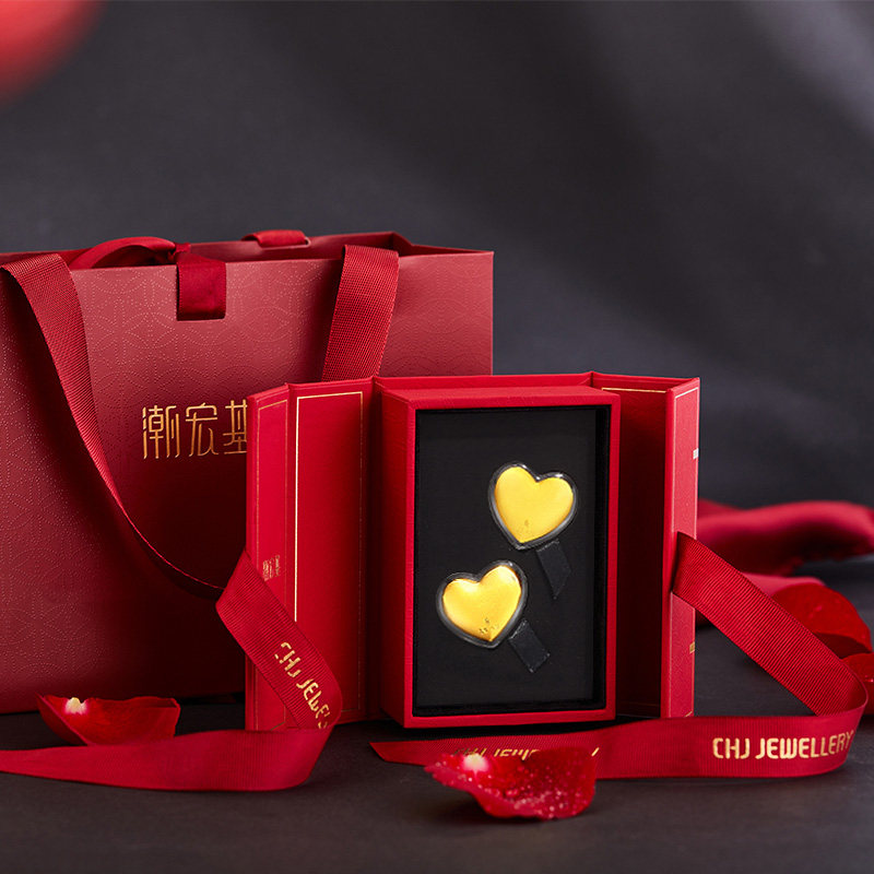 潮宏基好事发生囍乐金币金箔摆件礼盒一生一世投资金送女友礼物L,淘宝优惠券,粉丝福利购,淘宝优惠卷