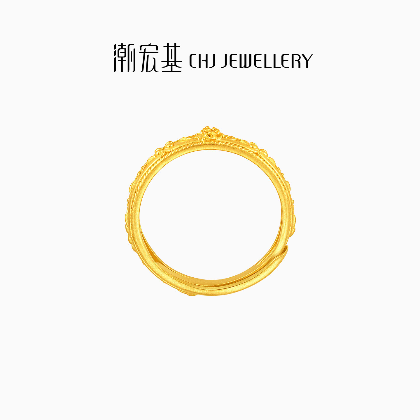 Trendy Acer Flowery Rhythm Retro Flowery Gold Ring Pure Gold Ancient Method Women's Ring Wedding Three Gold New Chinese Style Gift Pricing