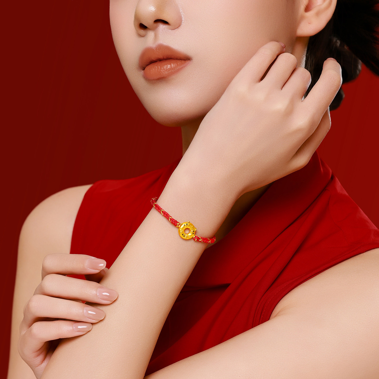 潮宏基好事发生甜甜圈三合足金手链黄金手绳转运串珠5D硬金生肖马,淘宝优惠券,粉丝福利购,淘宝优惠卷