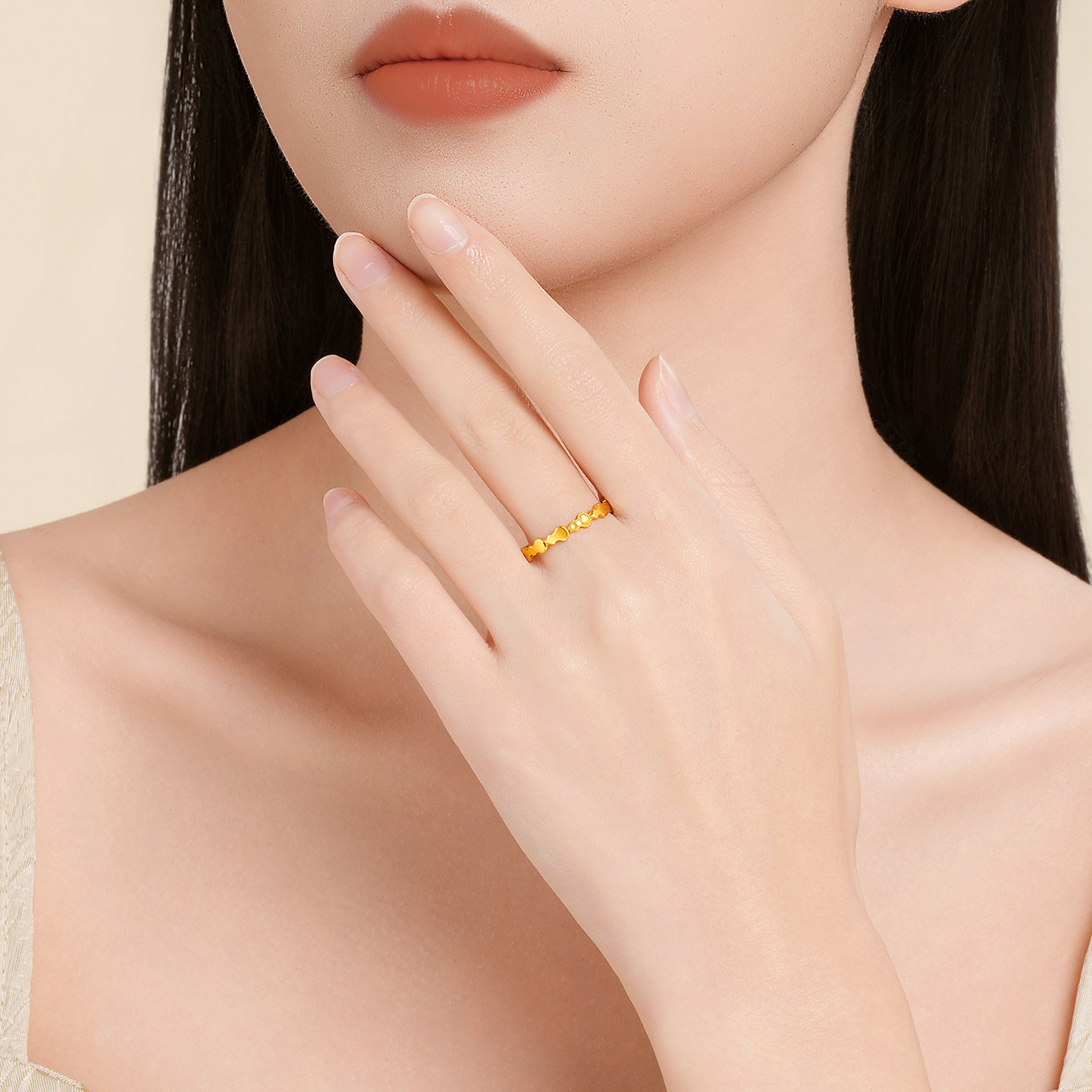 Chao Acer Hong Gourd Fulu gold ring solid gold women's ring broken ice burst birthday gift pricing