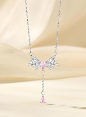 潮宏基s925银项链蝴蝶结
