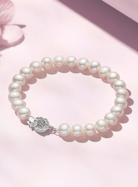 潮宏基s925银珍珠手链