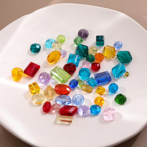 摩洛哥彩色玻璃水晶宝石串珠DIY手工发簪饰品耳环项链配件材料包-图1