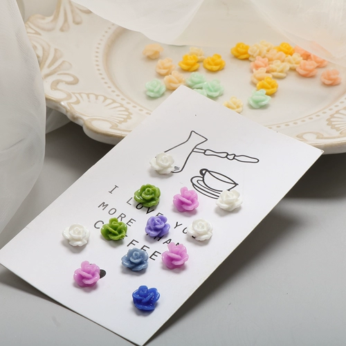 Маленькие наклейки для ногтей в форме цветка с розой в составе, аксессуар ручной работы, серьги, аксессуары, 7мм, в цветочек