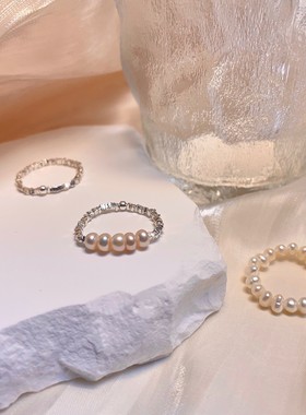 Rosiere轻奢珠宝工作室｜s925纯银纯天然珍珠碎银子戒指温柔甜美