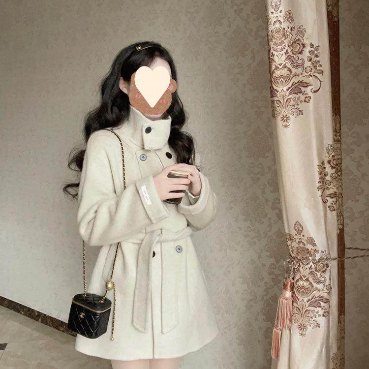 中长呢子大衣女毛呢外套围巾领秋冬季新款小个子感赫本风加厚笙陇,淘宝优惠券,粉丝福利购,淘宝优惠卷
