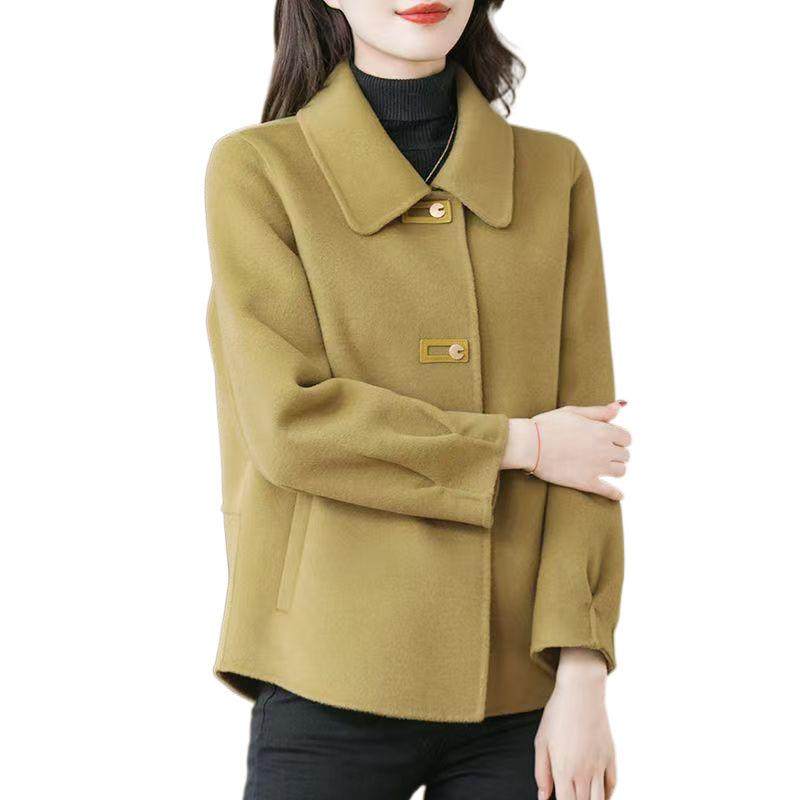 双面绒短外套春秋冬洋气中年女装妈妈双面羊毛呢外套上衣短款,淘宝优惠券,粉丝福利购,淘宝优惠卷