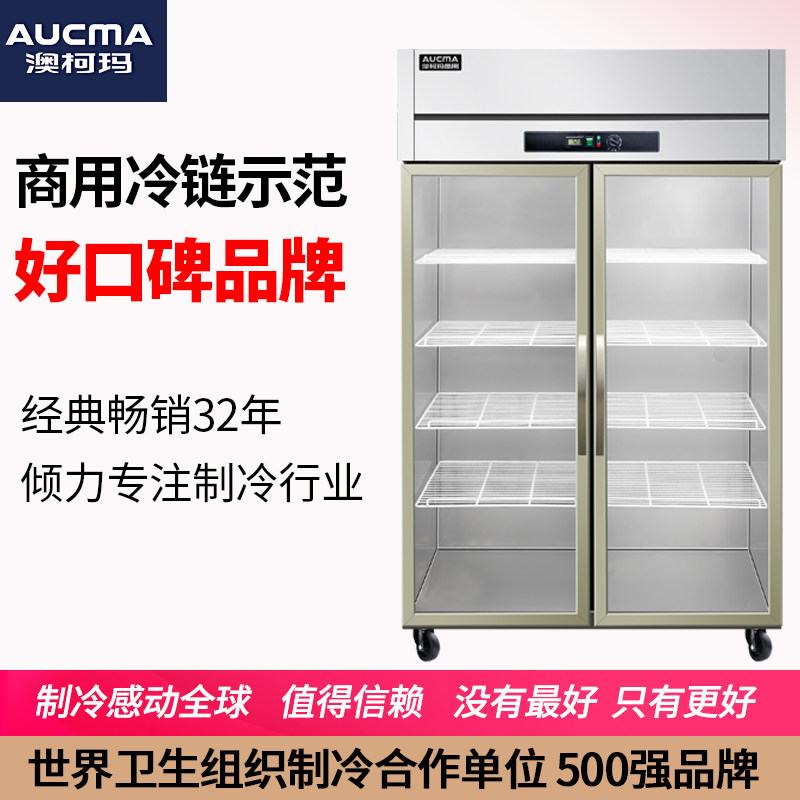 澳柯玛两双门展示柜厨房鲜花冰柜 澳柯玛潍坊展示柜