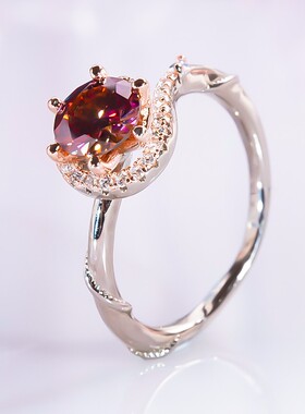 群镶扭臂红宝石戒指时尚