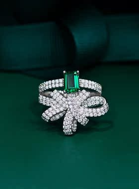 莫桑石1克拉轻奢纯银指环