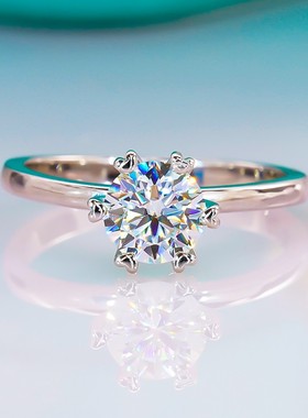 chin莫桑钻六爪爱心戒指