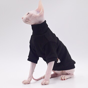 High Collar Chenille Super Soft Hairless Cat Clothes Sphynx Cat Eastern Short Devon Cornish