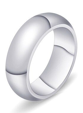 新款欧美时尚不锈钢简约ins时尚2 6MM戒指百搭可激光Logo三色指环