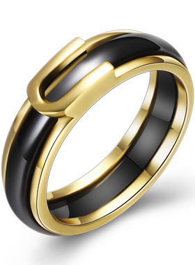 情侣款陶瓷戒指小清新单身现货