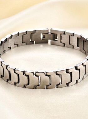 新款欧美跨境热卖时尚光面抛光不锈钢手表链手链朋克个性饰品